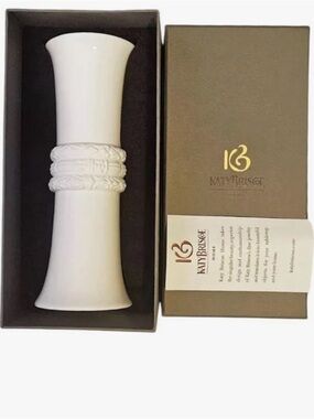 NIB Katy Briscoe White Decorative Bone China Vase